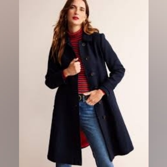 Boden Jackets & Blazers - Boden Navy Durham Wool Collared Coat, 14R
